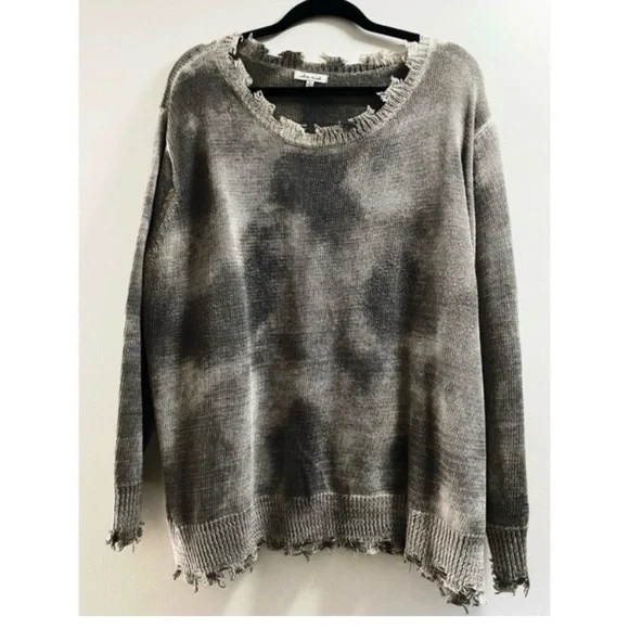 WHITE BIRCH Grey Distressed Sweater - Picture 4 of 7